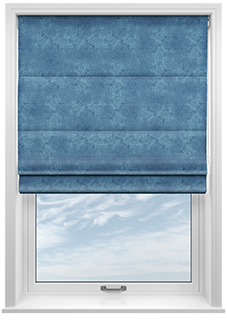 Florence Faux Suede, Prussian Blue - Motorised Roman Blind